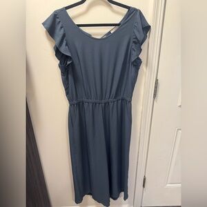 Steel Blue Ruffle Jumpsuit